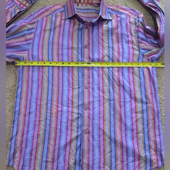 Robert Graham Men’s Medium Multicolor Stripe Button Down - Picture 7 of 10